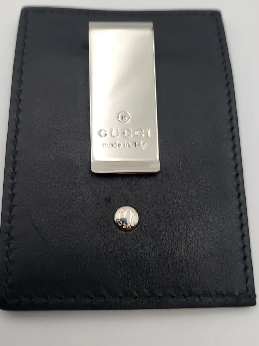 Gucci GG Marmont Leather Card Holder With Money Clip, Authentic..